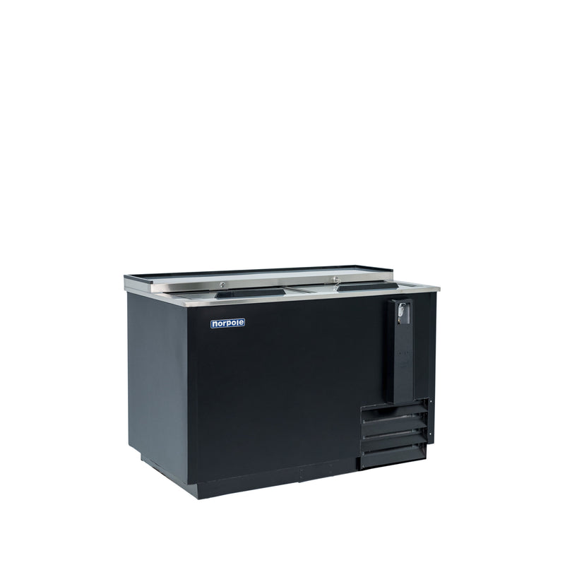 Norpole Beverage Cooler Refrigerator with Sliding Door in Black (50 in. W 16 cu. ft.)