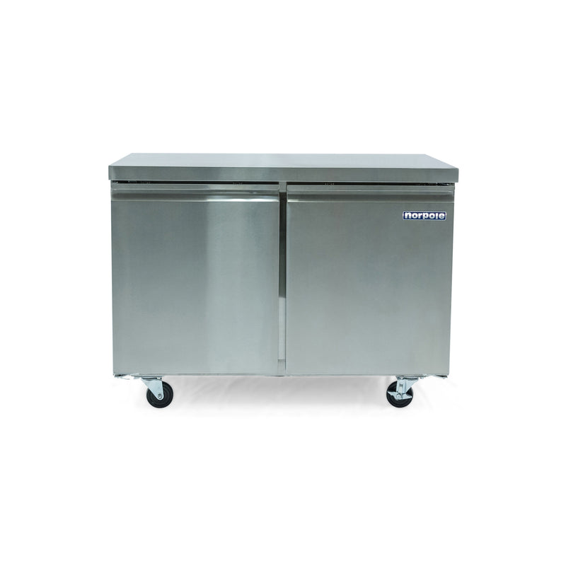 Norpole 2 Door Under Counter Commercial Refrigerator in Stainless Steel (12 cu. ft.)