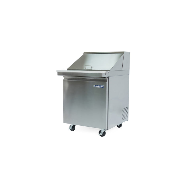 Norpole Single Door Mega Top Prep Table Commercial Refrigerator in Stainless Steel (6 cu. ft.)