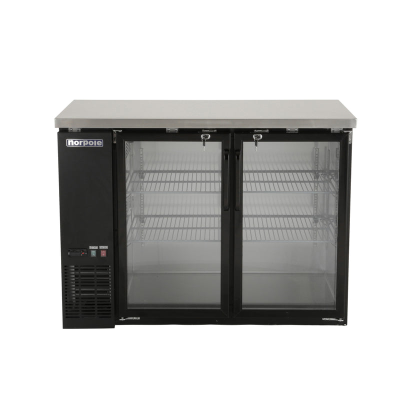 Norpole 2-Door Under Bar Commercial Specialty Refrigerator in Black (12 cu. ft.)