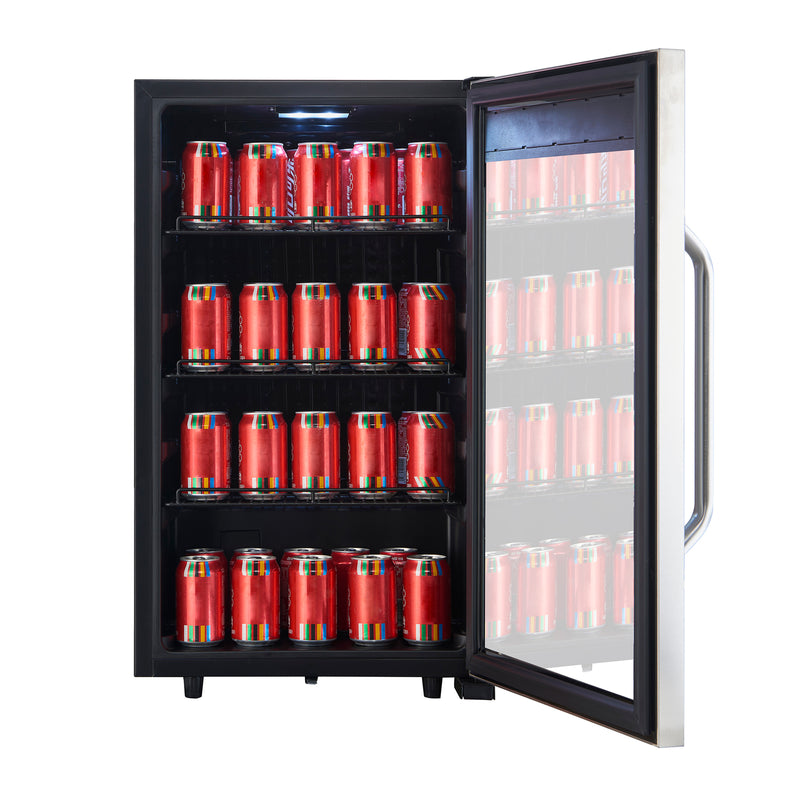 Magic Chef 18.9 in W. Single Zone 83 Can Beverage Cooler in Stainless Steel