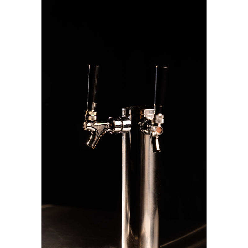 61 in. 16 cu. ft. 2 Door Direct Draw Beer kegerator Dispenser with Double Tap in Black