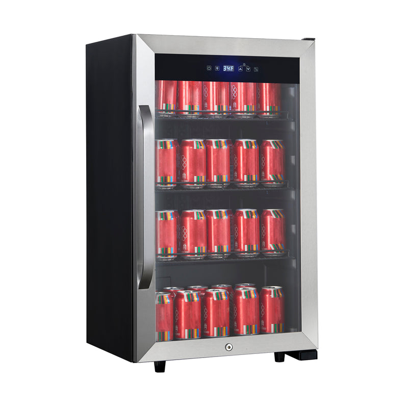 Magic Chef 18.9 in W. Single Zone 83 Can Beverage Cooler in Stainless Steel