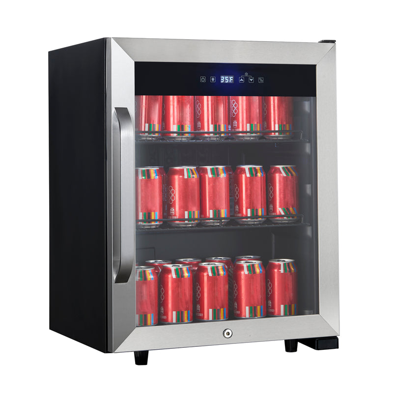 Magic Chef 18.9 in W. Single Zone 58 Can Beverage Cooler in Stainless Steel