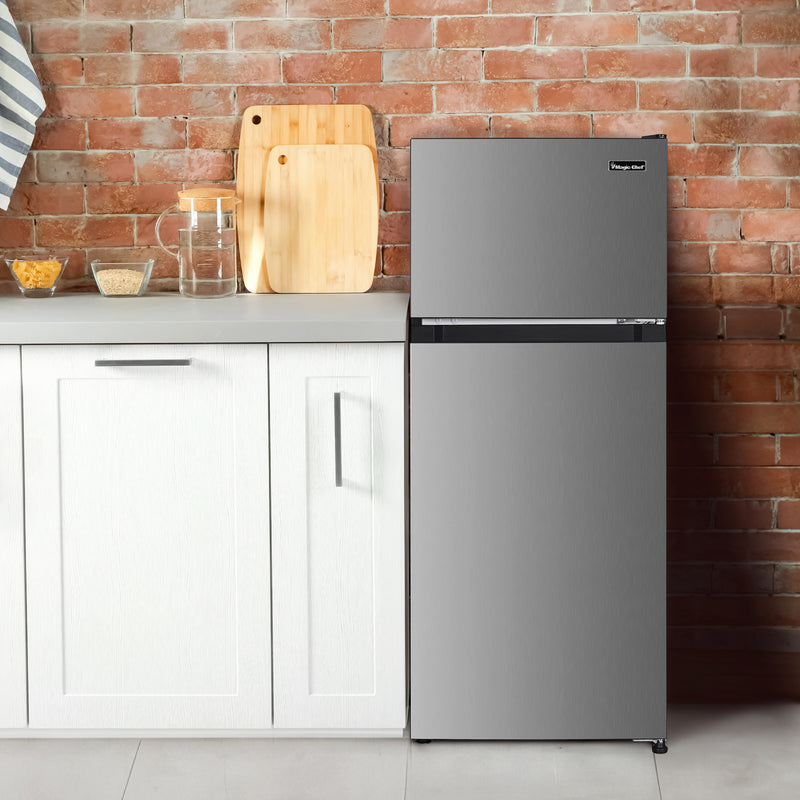 18.5 in. 4.5 cu.ft. 2-Door Mini Refrigerator in Platinum Steel with Freezer