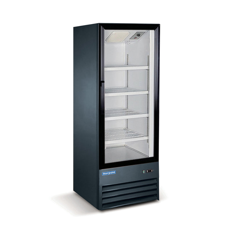 Norpole Single Door Commercial Merchandiser Refrigerator in Black (9 cu. ft.)
