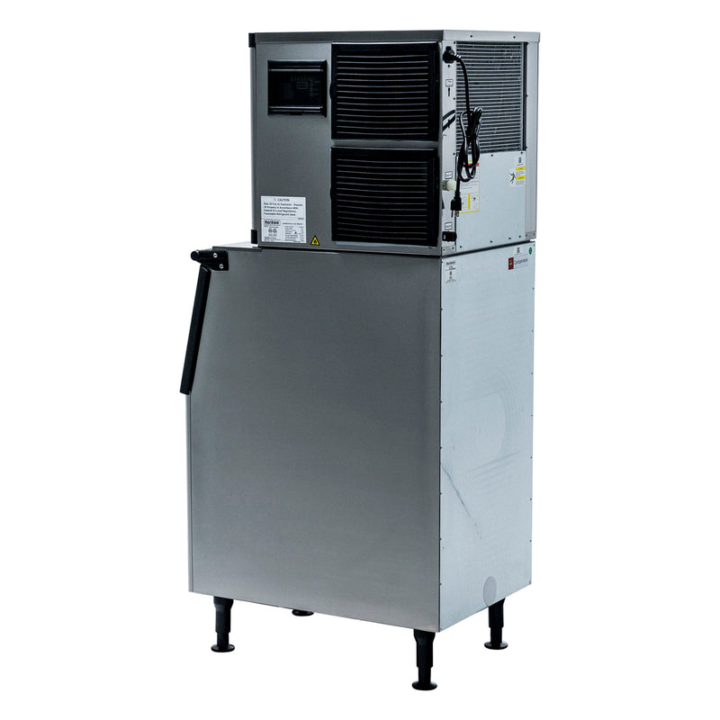 Norpole Freestanding Commercial Ice Maker in Stainless Steel with Bin (350 lbs.)