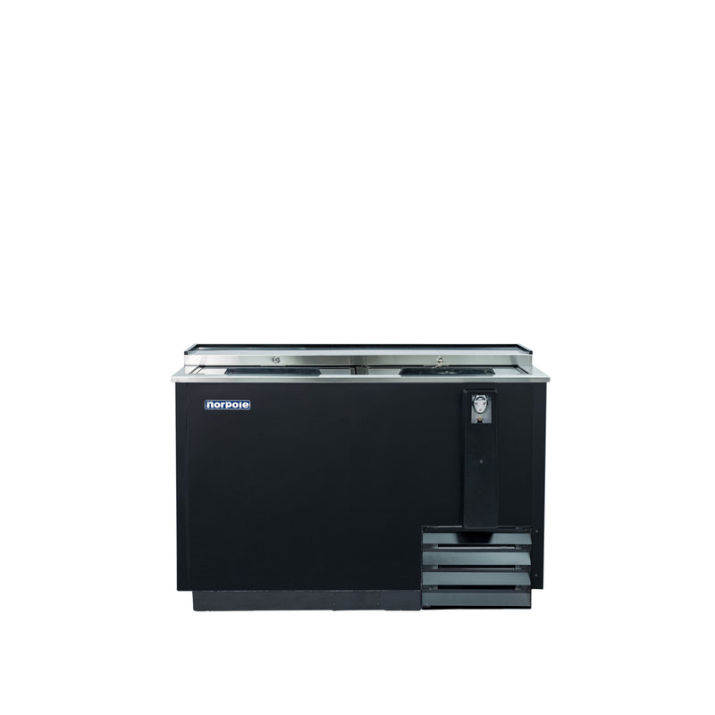Norpole Beverage Cooler Refrigerator with Sliding Door in Black (50 in. W 16 cu. ft.)