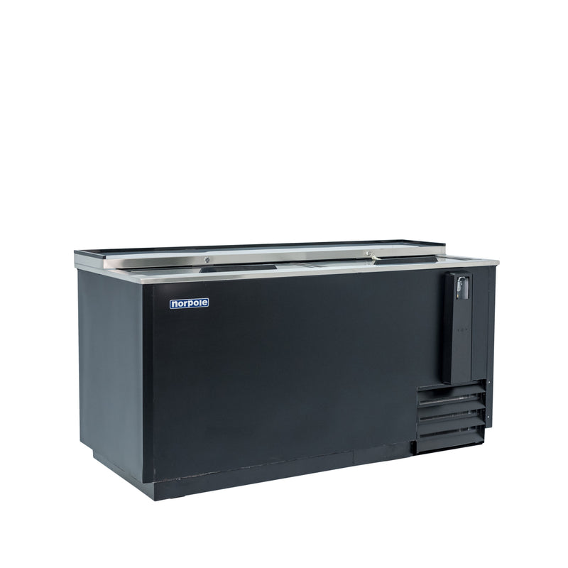 Norpole Sliding Door Beer Cooler in Black (65 in. W 18 cu. ft.)