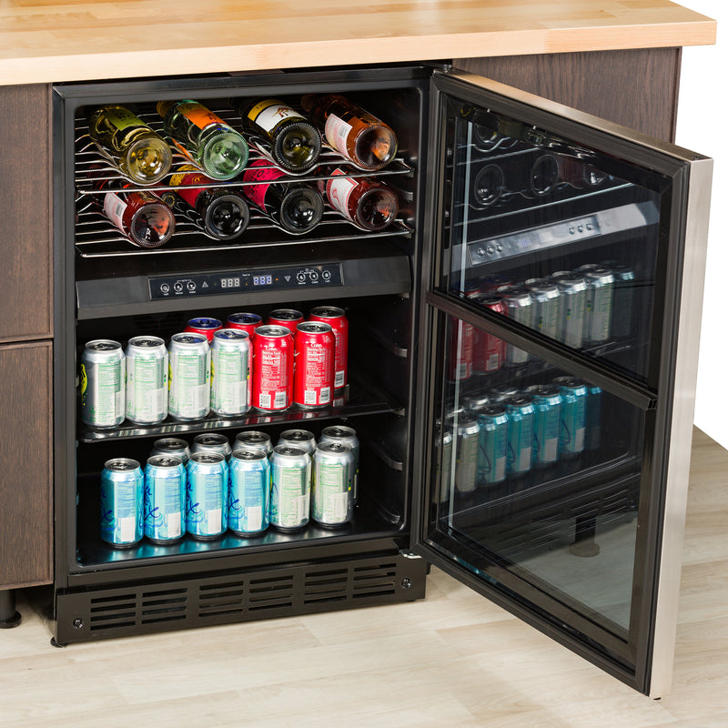 Magic Chef 44 Bottle/140 Can Dual Zone Wine and Beverage in Stainless Steel