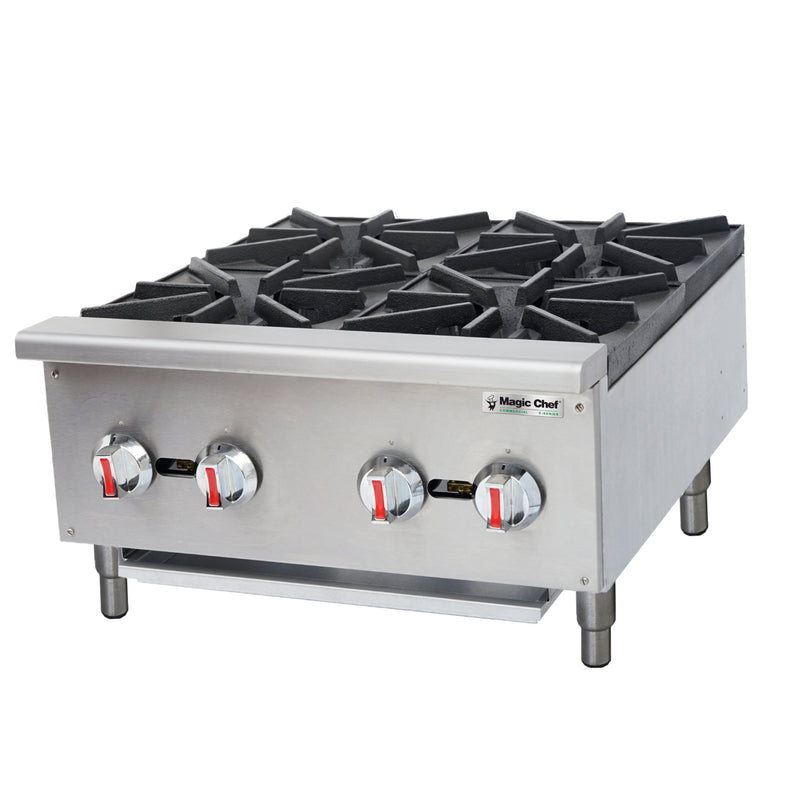 Magic Chef 4-Burner Countertop Gas Hotplate in Stainless Steel (24 in.)