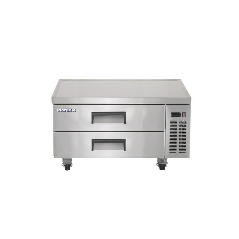 Norpole 2-Drawer Chef Base Commercial Refrigerator in Stainless Steel (48 in. W 9.3 cu. ft.)