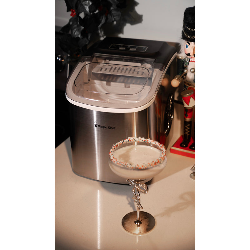 Magic Chef Portable Countertop Ice Maker in Stainless (27 lb.)