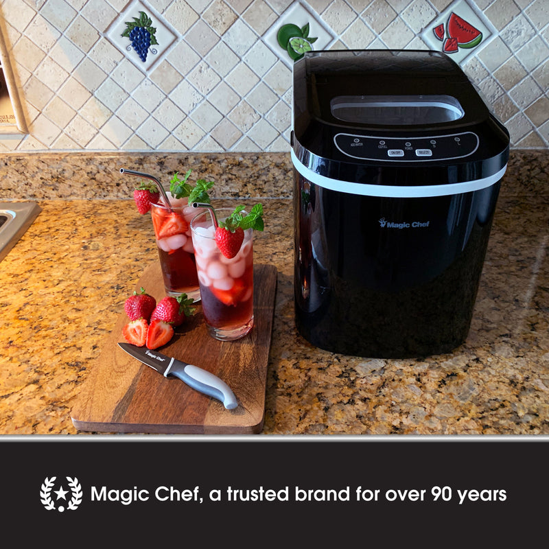 Magic Chef Portable Countertop Ice Maker in Black (27 lb.)