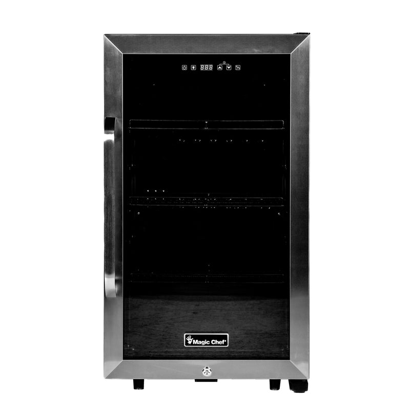 Magic Chef 18.9 in W. Single Zone 83 Can Beverage Cooler in Stainless Steel