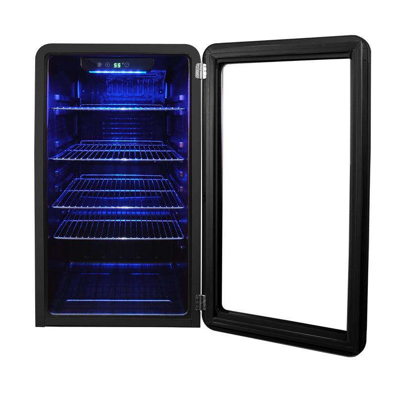 Magic Chef Retro Beverage Cooler in Black (3.4 cu. ft.)