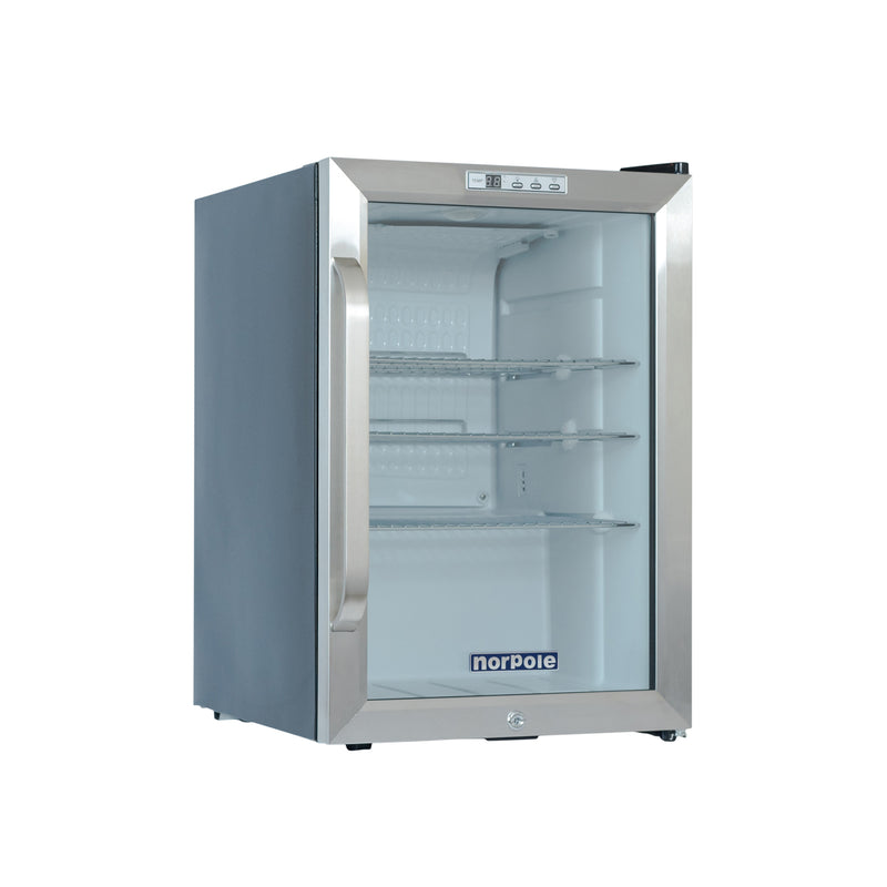 Norpole Countertop Beverage Cooler Merchandiser in Stainless Steel (DISC) (2.5 cu. ft.)