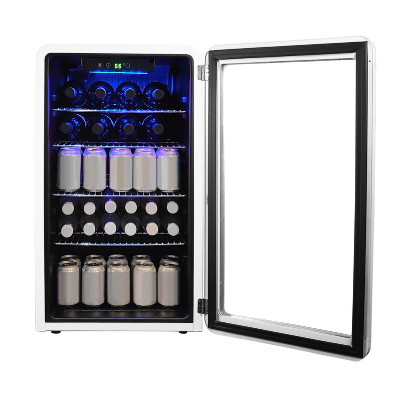 Magic Chef Retro Beverage Cooler in White (3.4 cu. ft.)