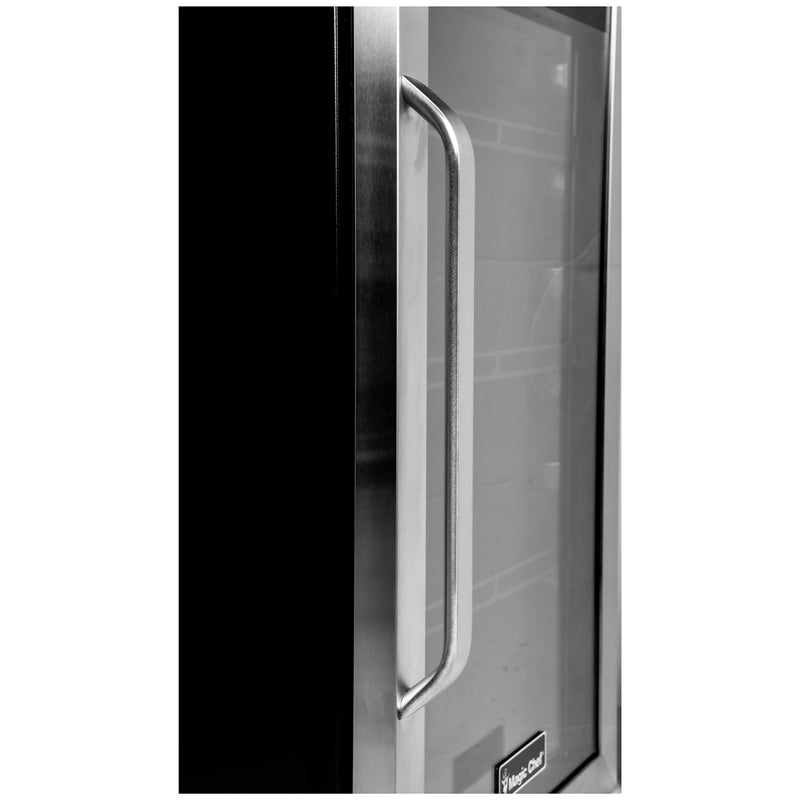 Magic Chef 18.9 in W. Single Zone 83 Can Beverage Cooler in Stainless Steel