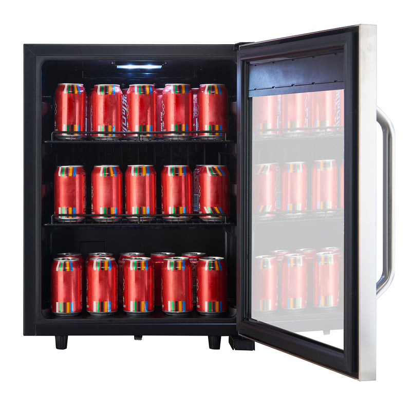 Magic Chef 18.9 in W. Single Zone 58 Can Beverage Cooler in Stainless Steel