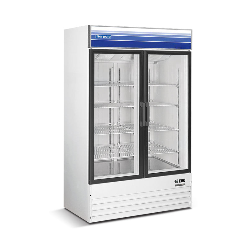 Norpole Merchandiser Glass Door Commercial Refrigerator in White (53 in. W 45 cu. ft.)