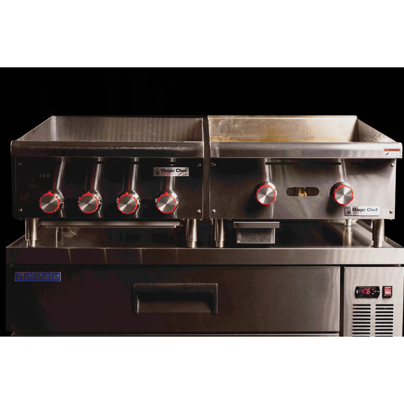 16 in. Commercial Natural Gas Manual Countertop Griddle in Stainless Steel