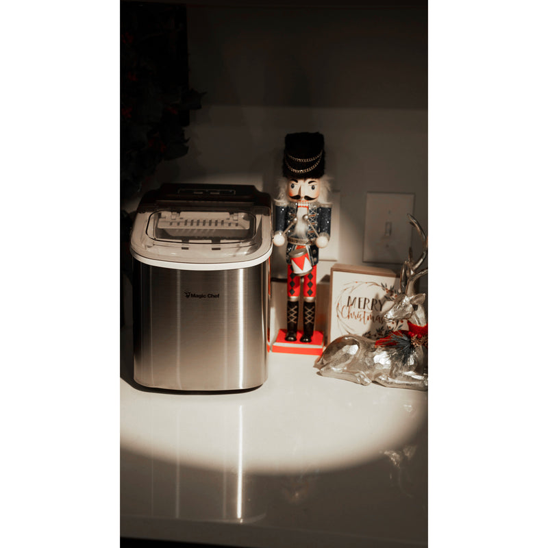 Magic Chef Portable Countertop Ice Maker in Stainless (27 lb.)
