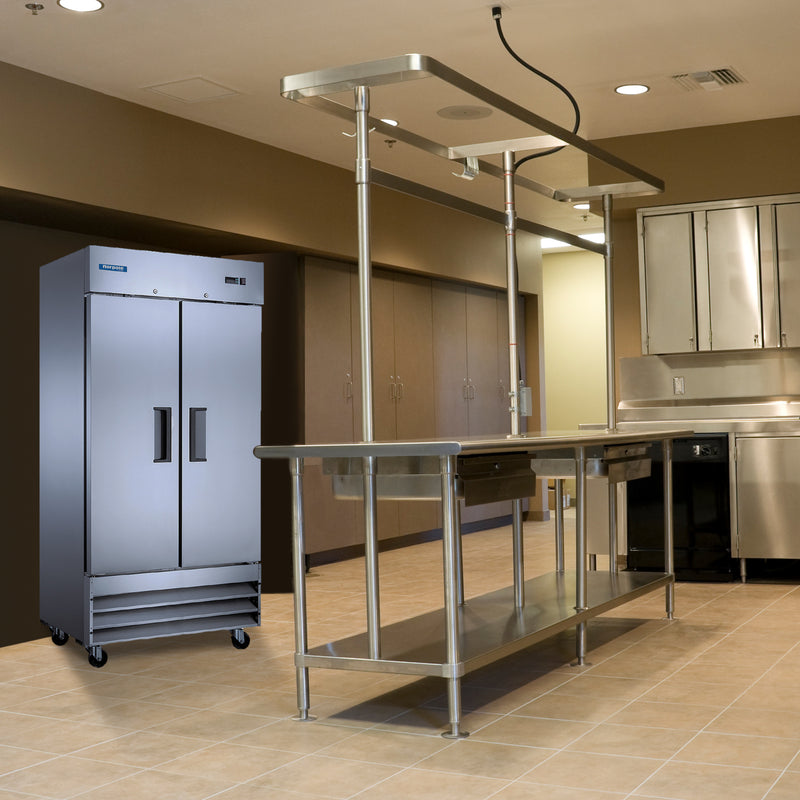 Norpole Auto Defrost Double Door Upright Freezer in Stainless Steel (27.6 cu. ft.)