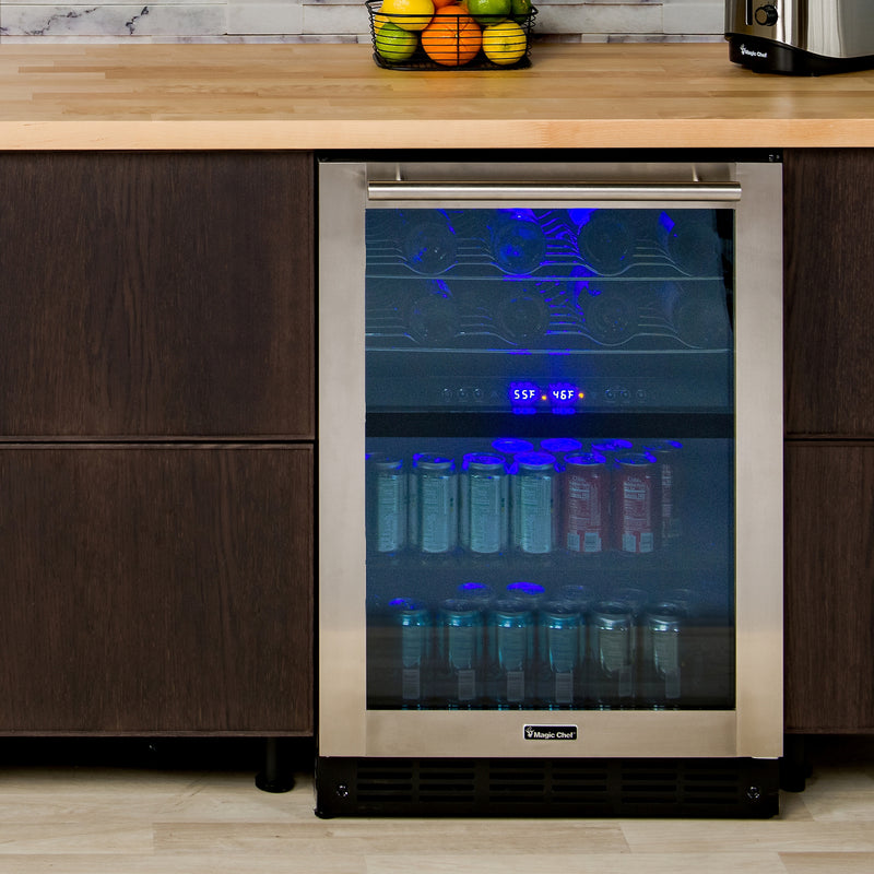 Magic Chef 44 Bottle/140 Can Dual Zone Wine and Beverage in Stainless Steel