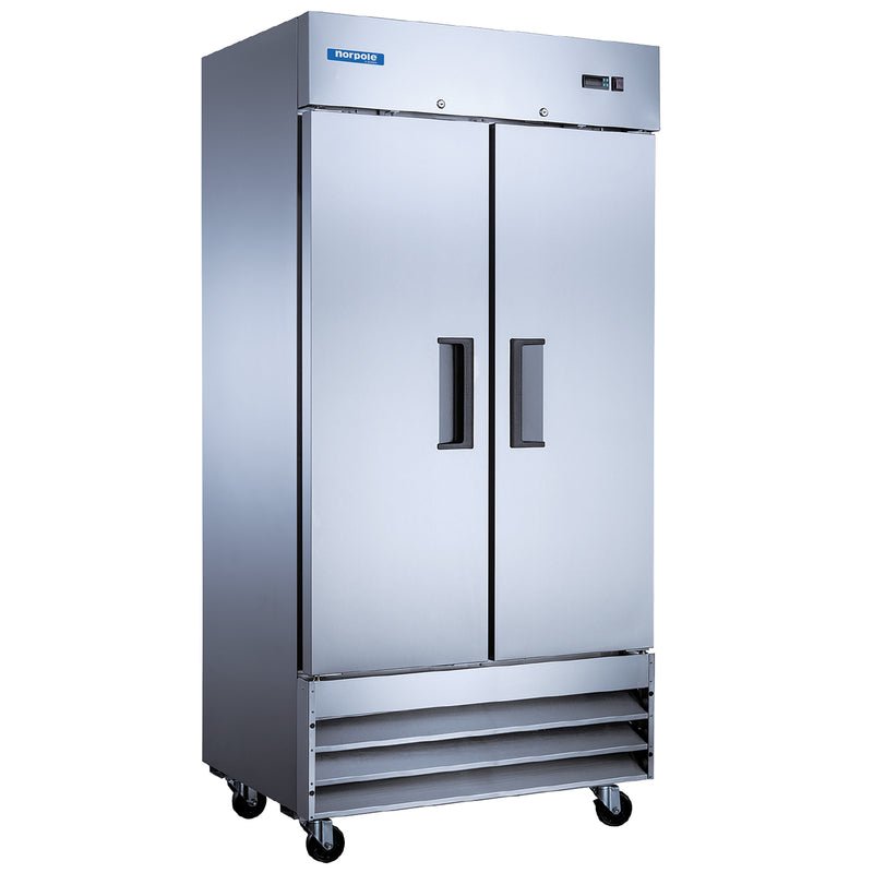 Norpole Auto Defrost Double Door Upright Freezer in Stainless Steel (27.6 cu. ft.)