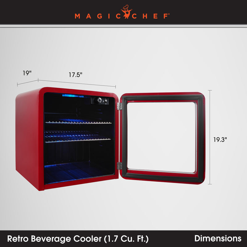 Magic Chef Retro Mini Beverage Cooler in Red (1.7 cu. ft.)