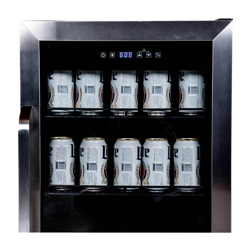 Magic Chef 18.9 in W. Single Zone 83 Can Beverage Cooler in Stainless Steel