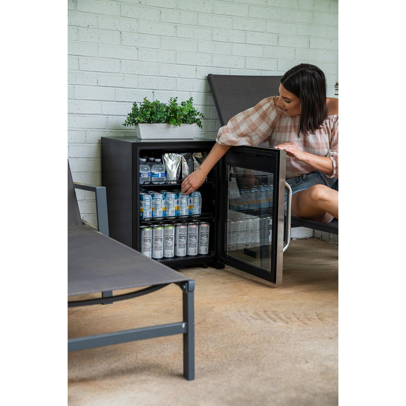 Magic Chef 18.9 in W. Single Zone 58 Can Beverage Cooler in Stainless Steel