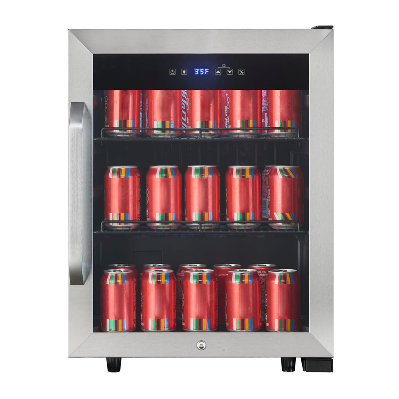 Magic Chef 18.9 in W. Single Zone 58 Can Beverage Cooler in Stainless Steel