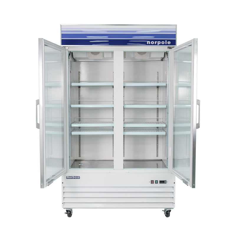 Norpole Merchandiser Glass Door Commercial Refrigerator in White (53 in. W 45 cu. ft.)