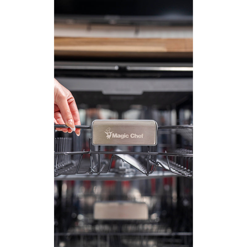 Magic Chef 24 in Stainless Steel Top Control Built-In Tall Tub Dishwasher with Stainless Steel Tub