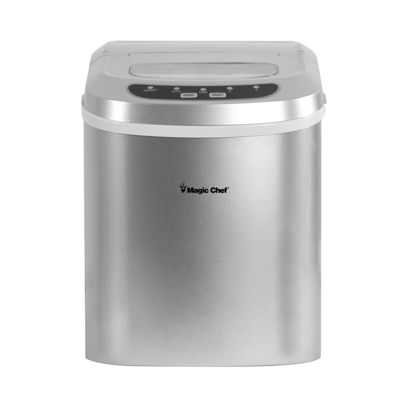 Magic Chef Portable Countertop Ice Maker in Silver (27 lb.)