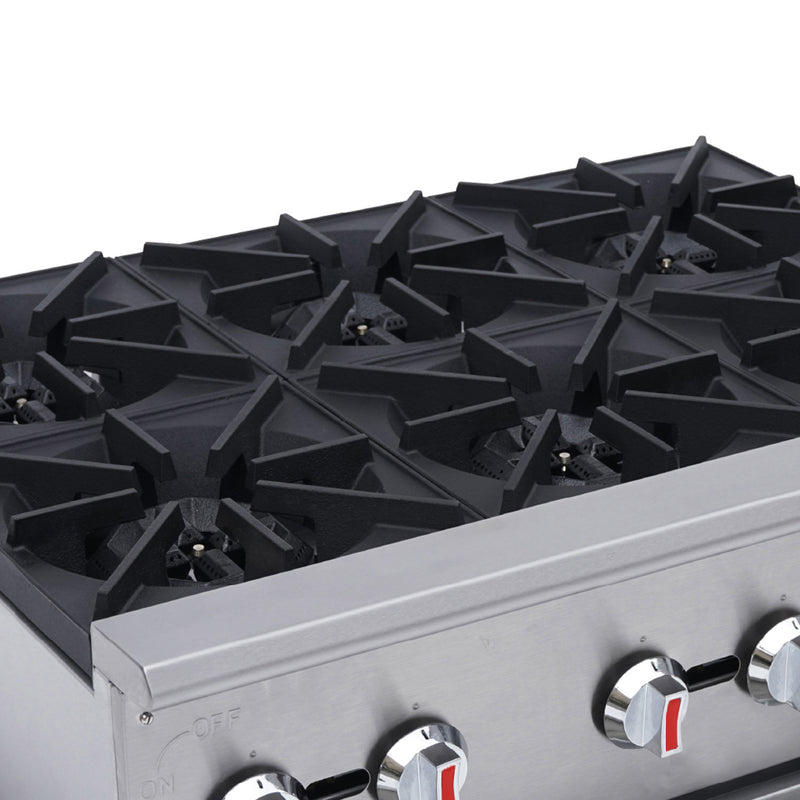 Magic Chef 6-Burner Countertop Gas Hotplate in Stainless Steel (36 in.)