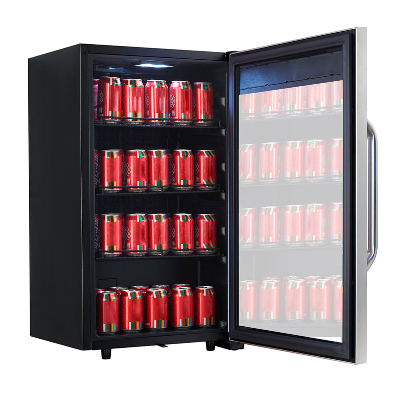 Magic Chef 18.9 in W. Single Zone 83 Can Beverage Cooler in Stainless Steel