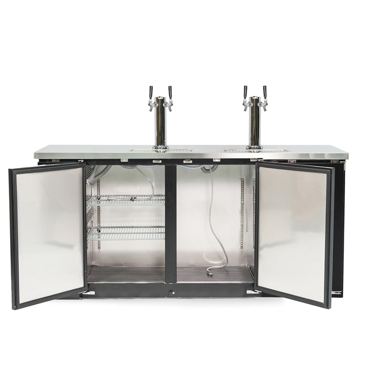 Norpole Three 1/2 Barrel Commercial Beer Keg Cooler, with 2 Direct Draw Taps in Black