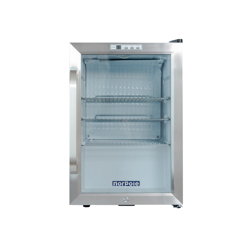 Norpole Countertop Beverage Cooler Merchandiser in Stainless Steel (DISC) (2.5 cu. ft.)