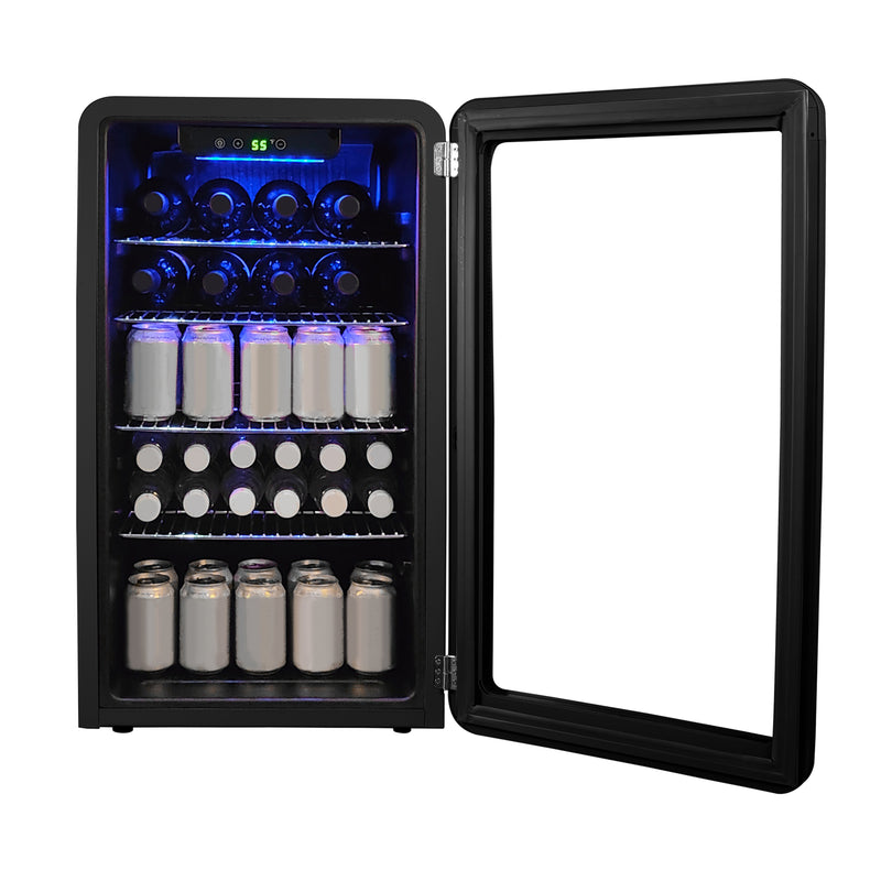 Magic Chef Retro Beverage Cooler in Black (3.4 cu. ft.)