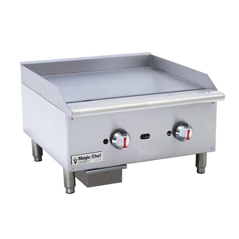 Magic Chef Thermostatic Countertop Gas Griddle in Stainless Steel (24 in.)