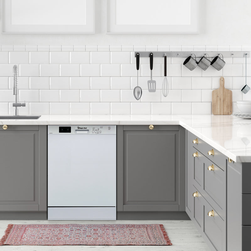 Magic Chef White Front Control Built-in Stainless Steel Tall Tub Dishwasher (24 in.)