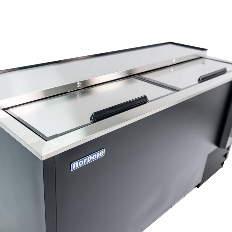 Norpole Sliding Door Beer Cooler in Black (65 in. W 18 cu. ft.)