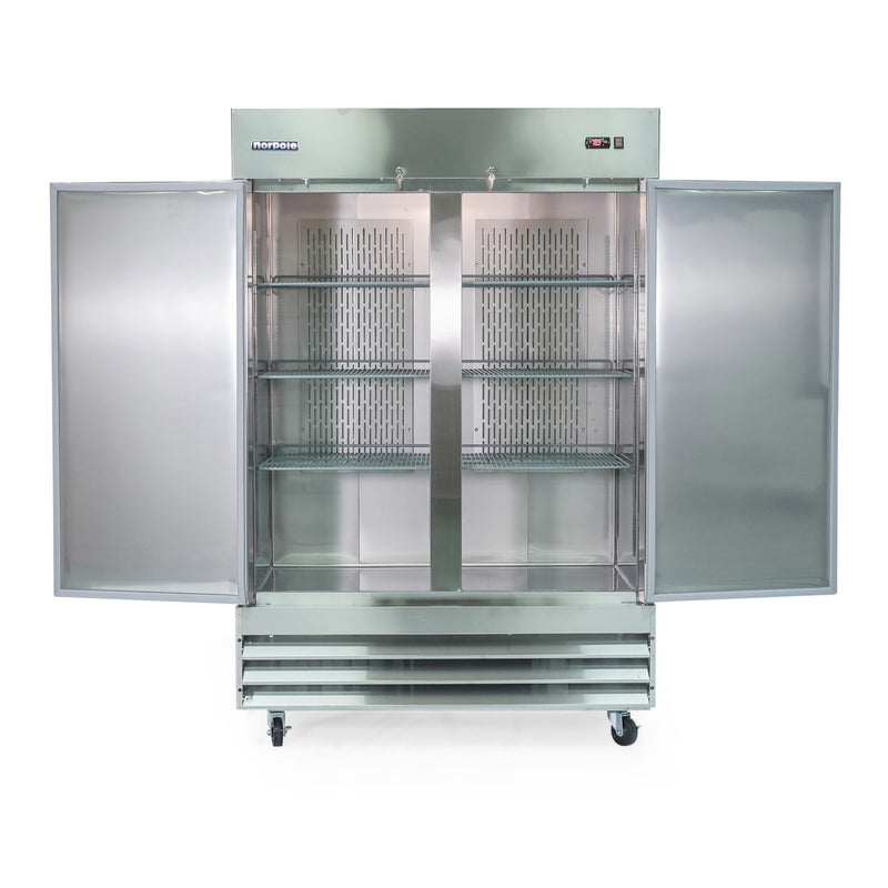 Norpole 2-Door Commercial Upright Reach-In Freezer in Stainless Steel (48 cu. ft.)