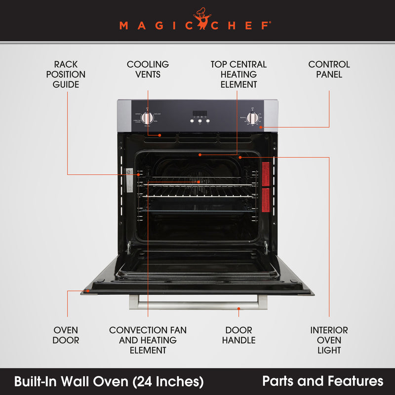 2.2 cu. ft. Single Electric Wall Oven with Convection in Stainless Steel