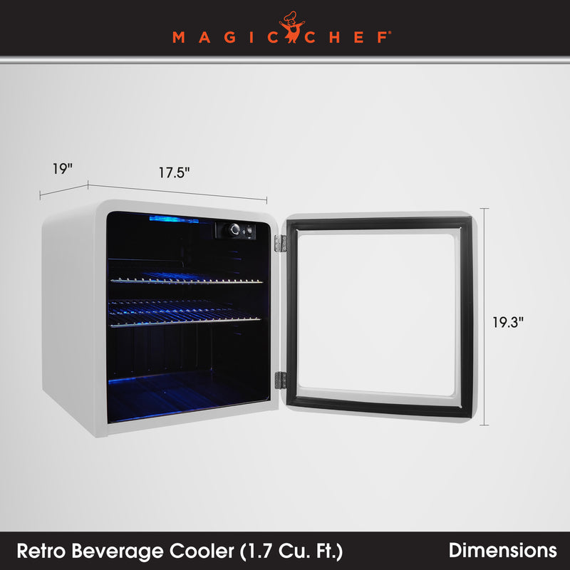 Magic Chef Retro Mini Beverage Cooler in White (1.7 cu. ft.)