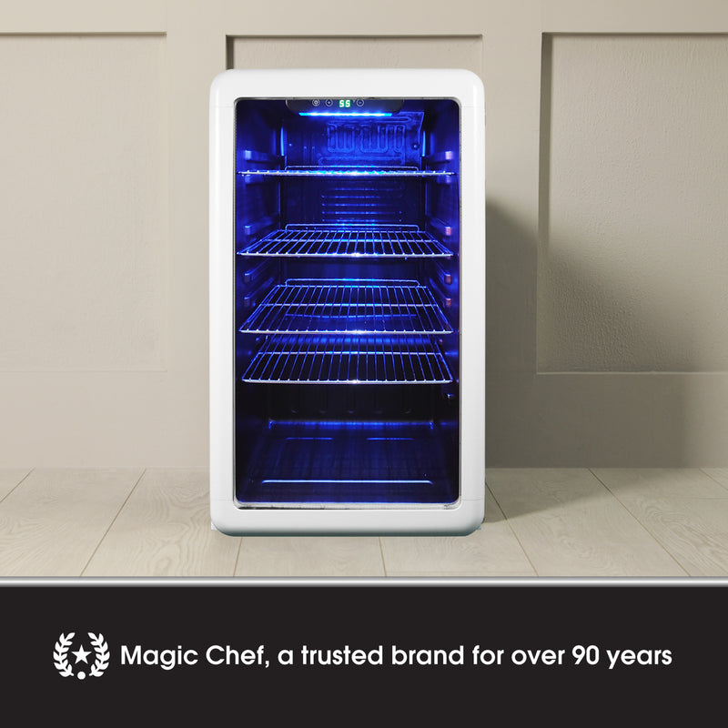 Magic Chef Retro Beverage Cooler in White (3.4 cu. ft.)